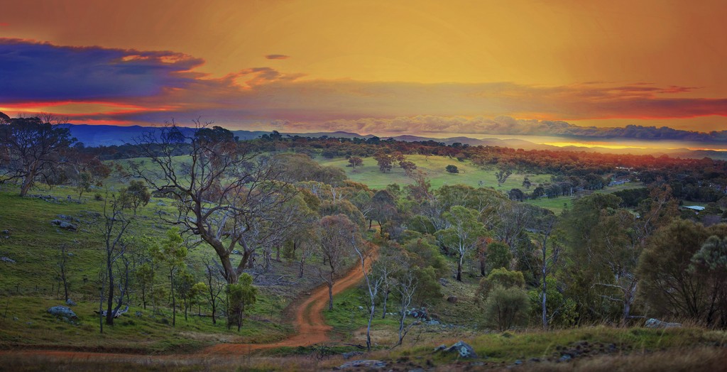 Landscape of Canberra at sunset