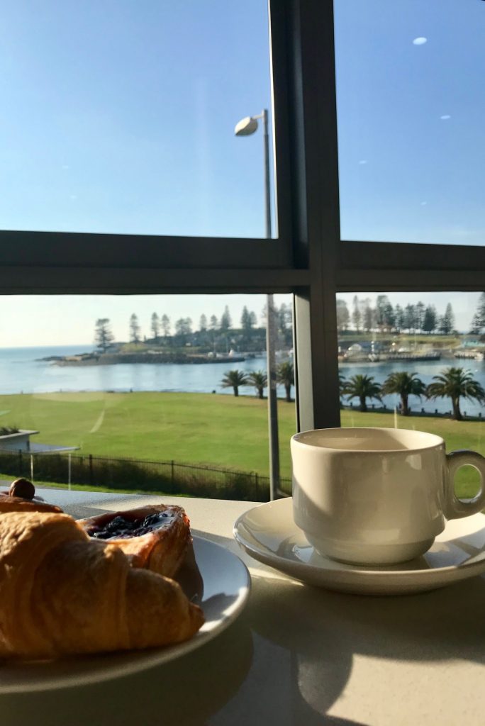 Breakfast view from Sebel Harbourside Kiama 