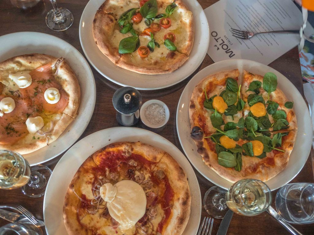 Take your pick from the four hand stretched brunch pizza options
